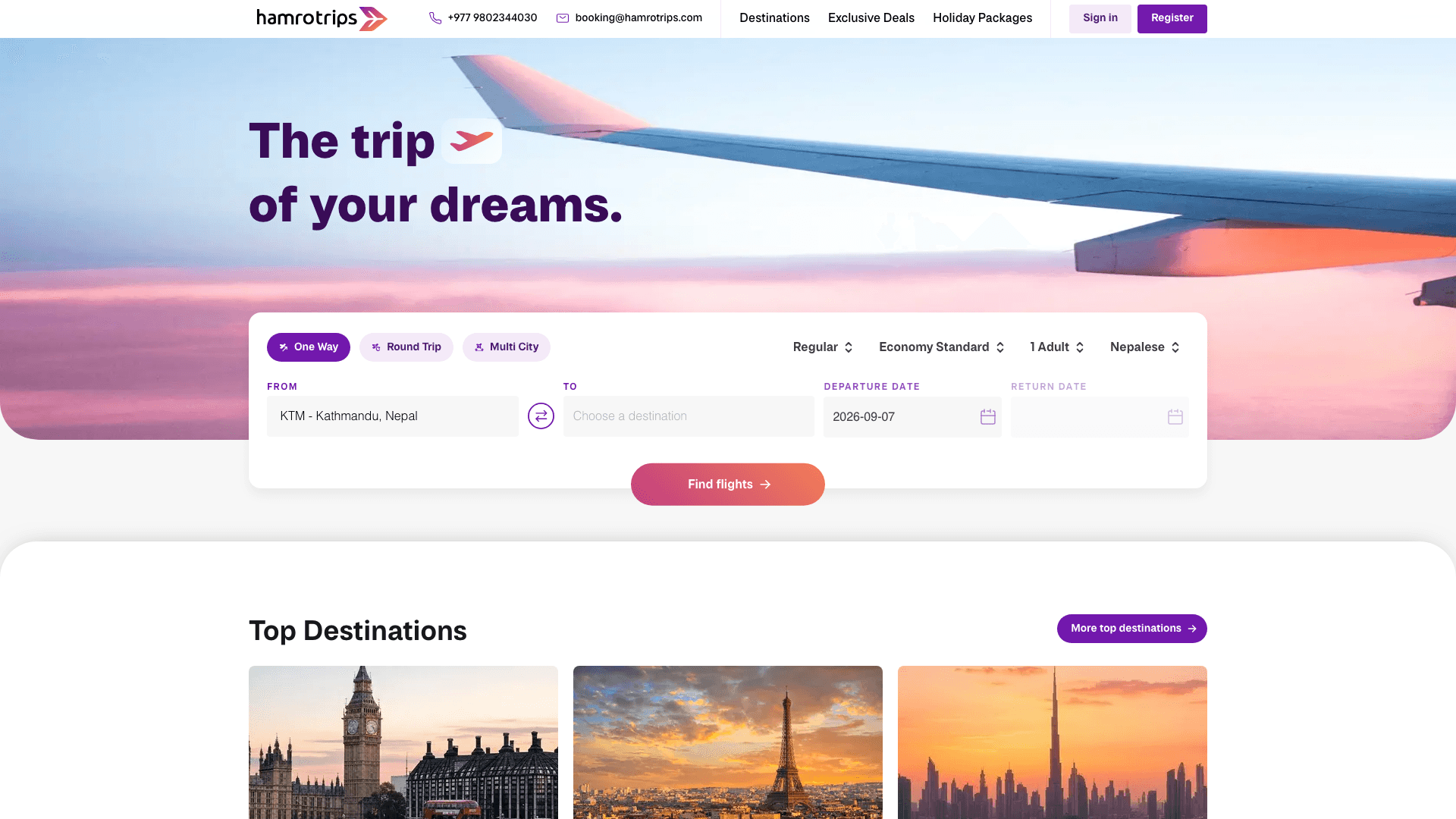HamroTrips — Online Travel Agency (Nepal)