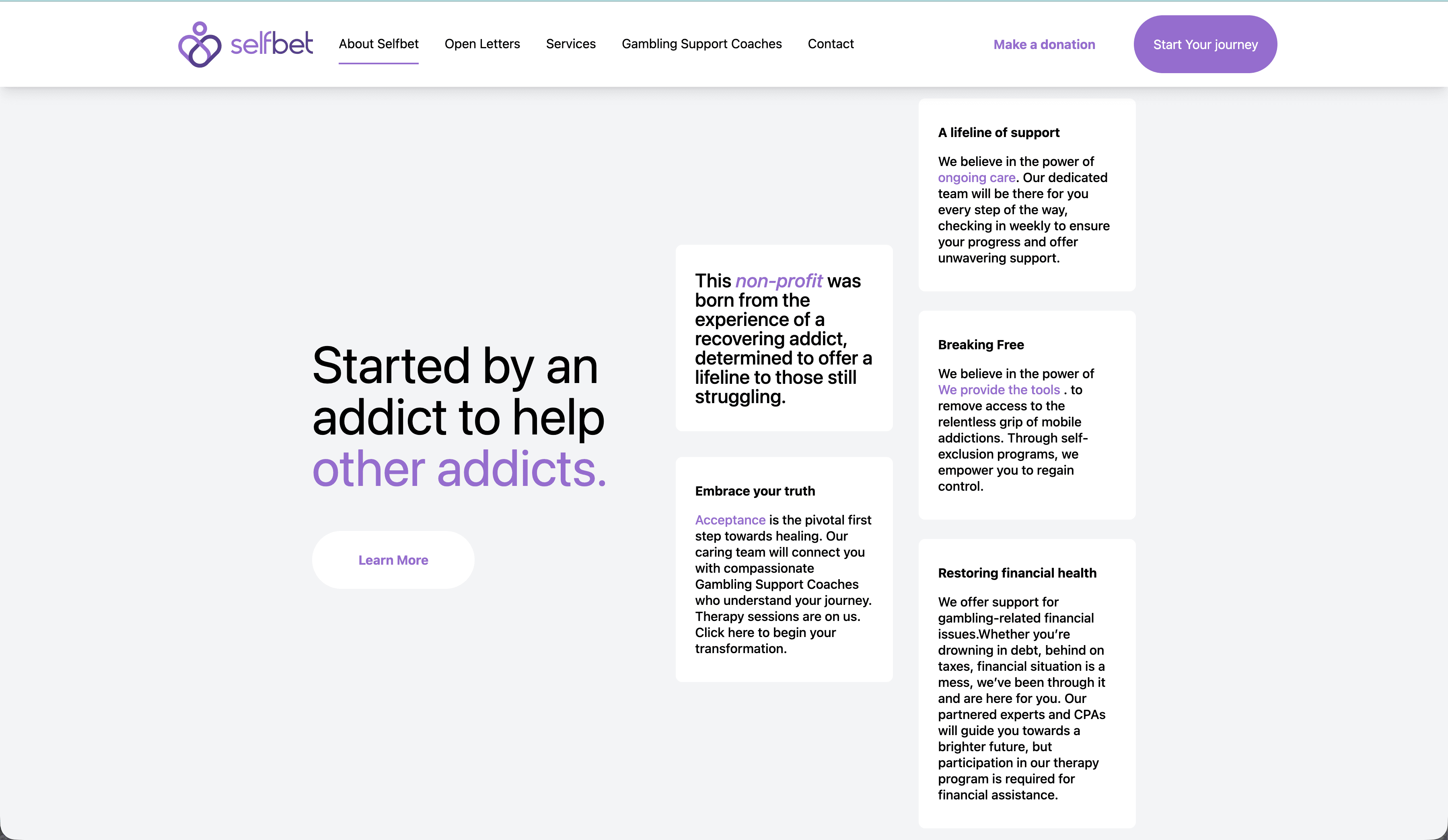 Selfbet — Recovery Non-profit screenshot 1